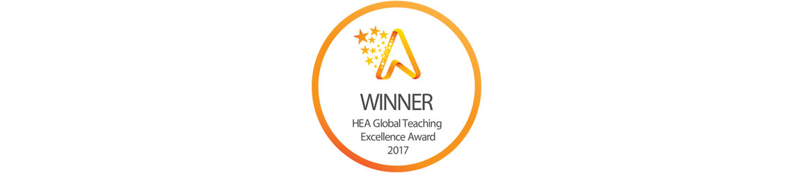Picture of the Global Teaching Excellence Award logo, won by the University of Huddersfield in 2017.