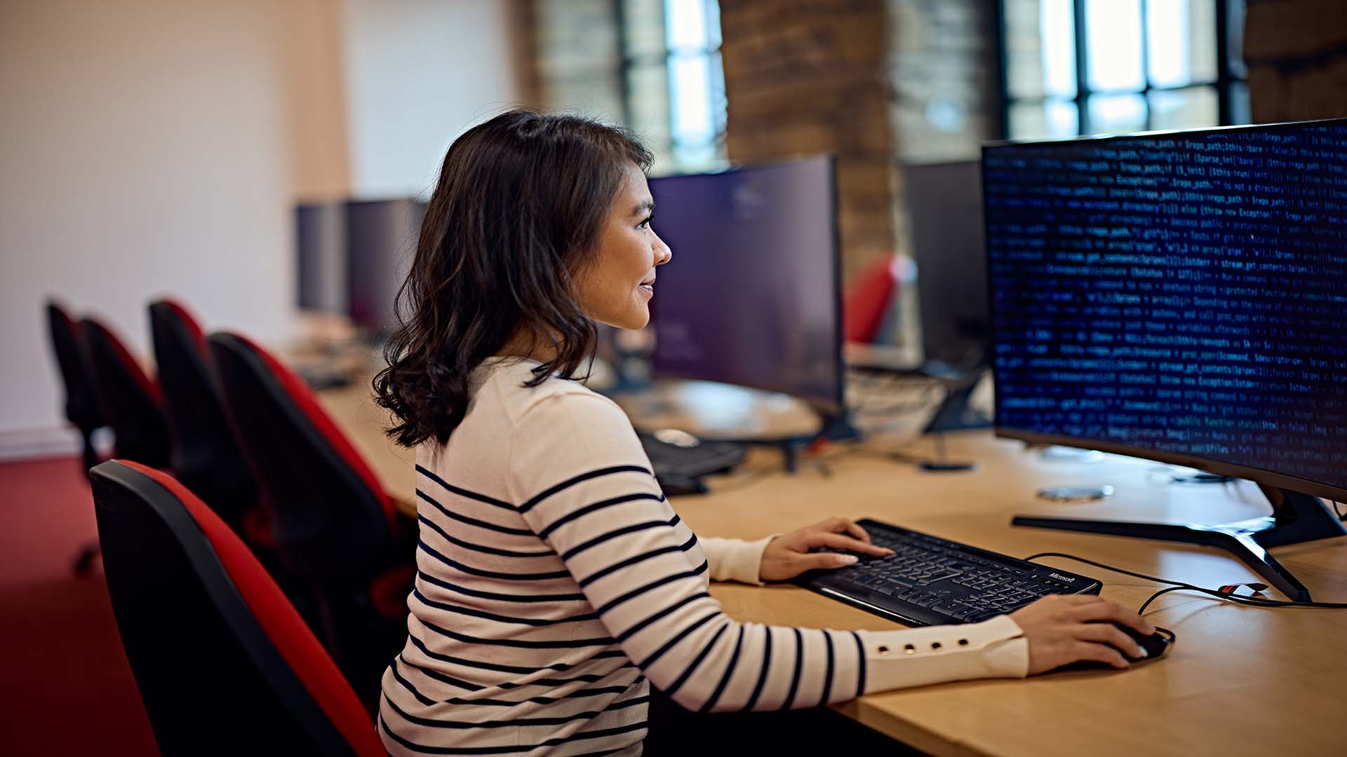 Girl on a computer