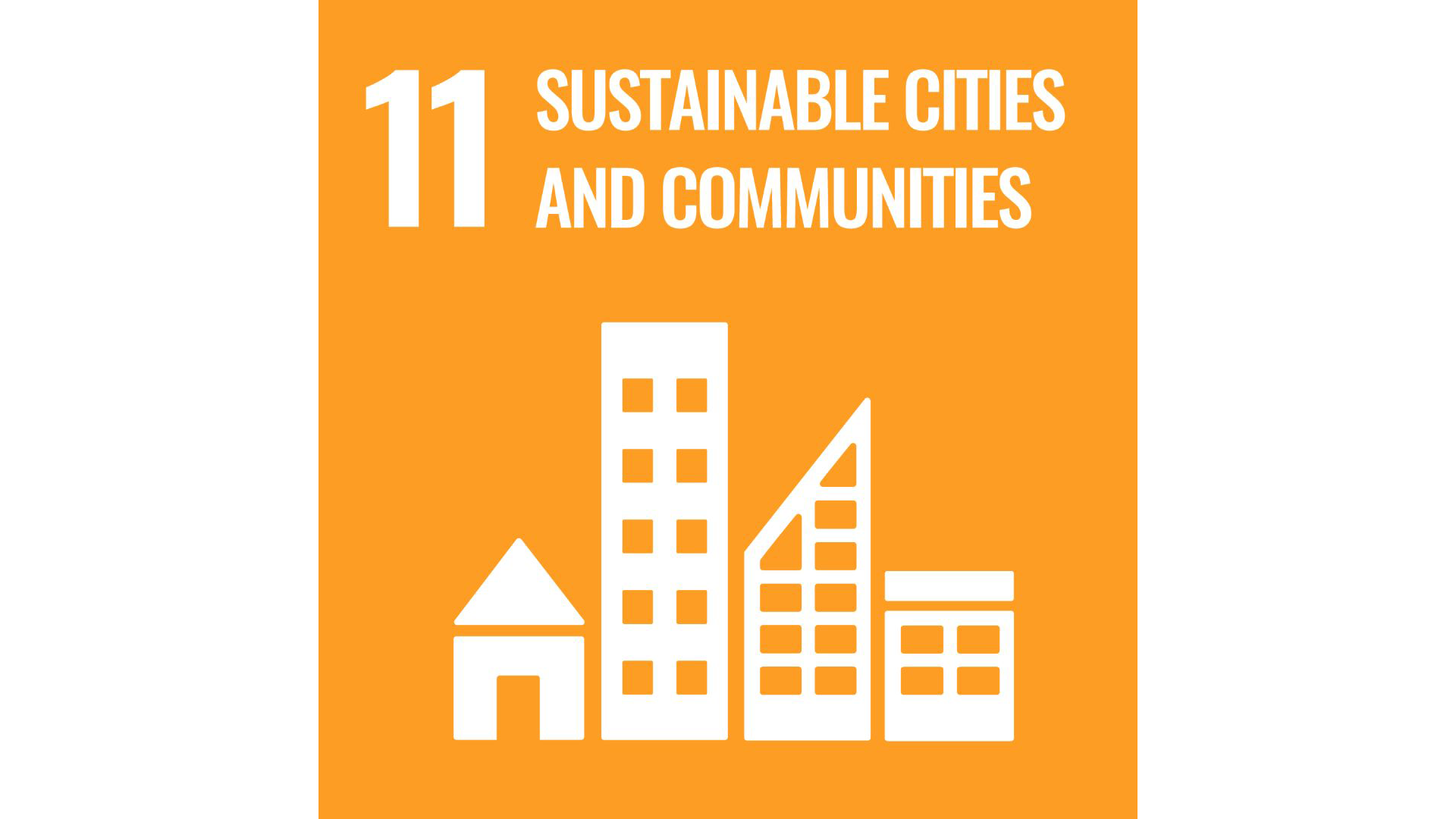 Graphic of the logo for UN SDG 11 - Sustainable cities and communities