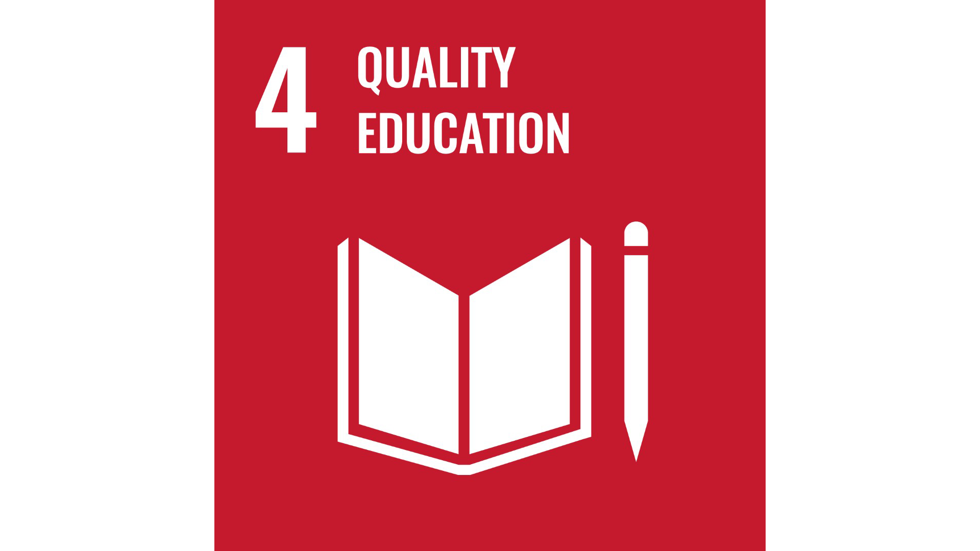 Graphic of the logo for UN SDG 4 - Quality education