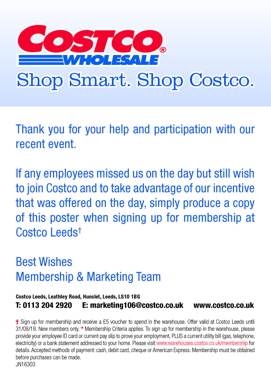 image for costco post visit thank you