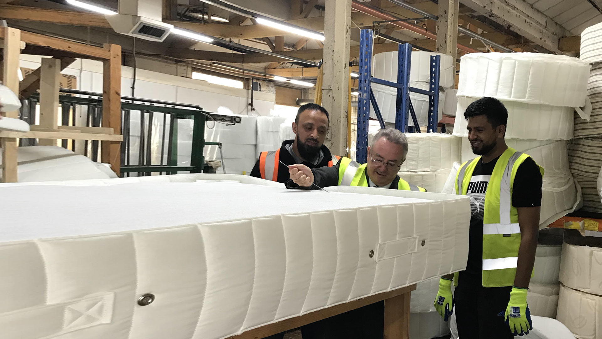 Professor Bob Cryan visiting Deluxe Beds Ltd