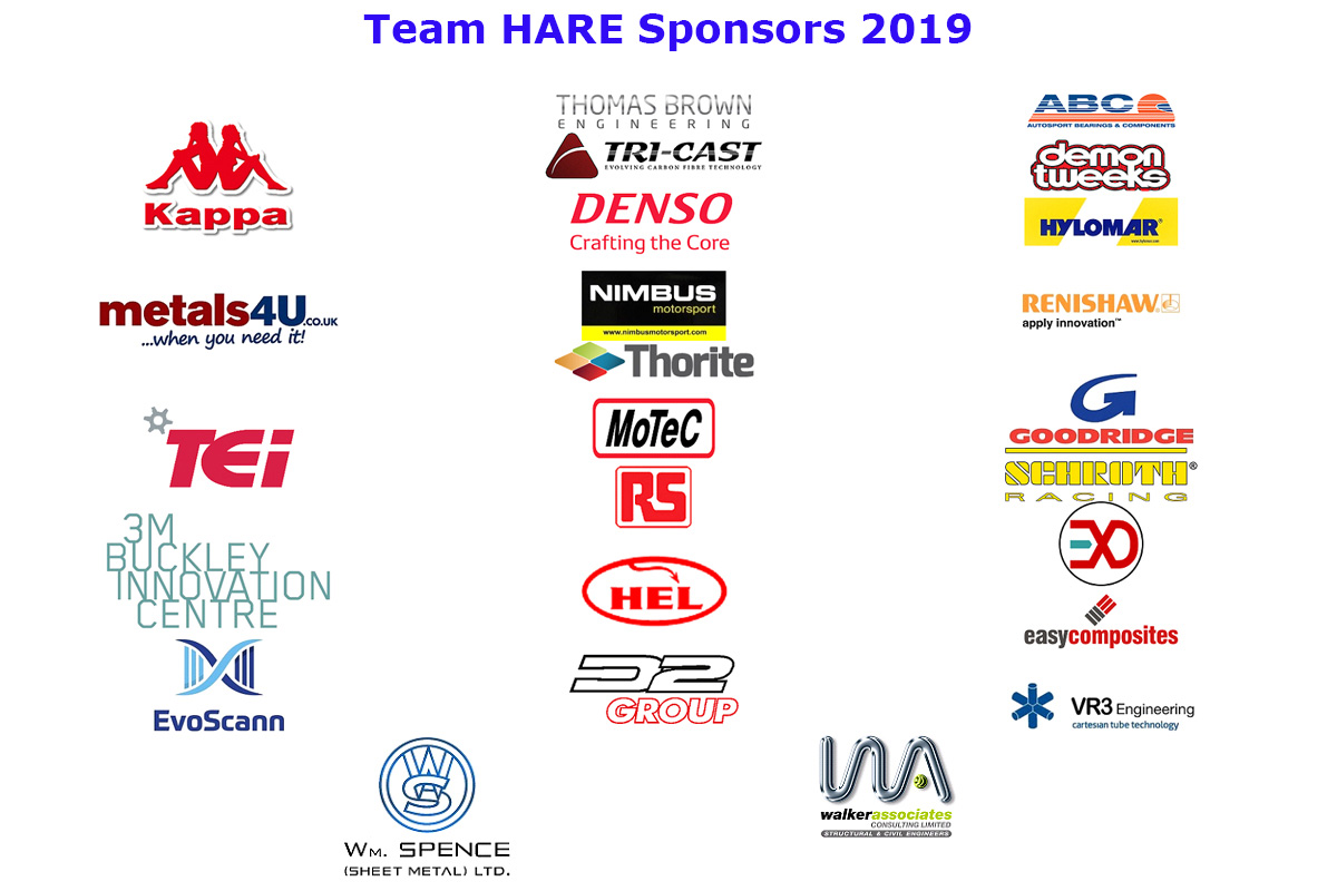 Team HARE sponsors list 2019