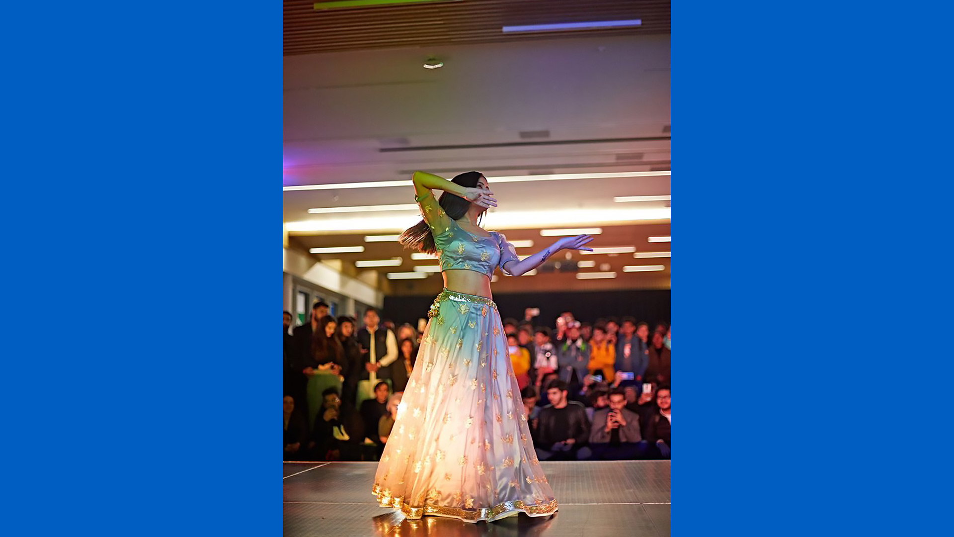 A girl dancing at the Global Food and Culture Festival