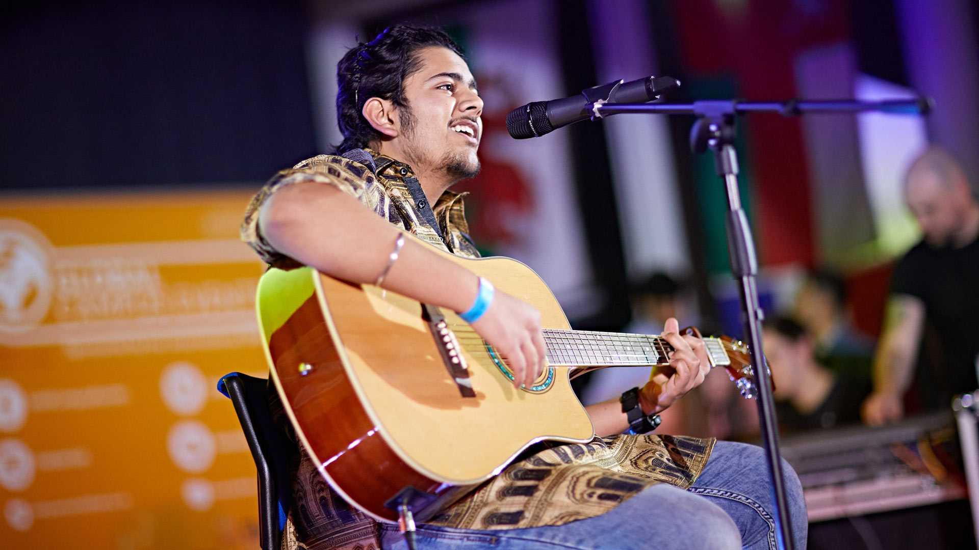 Student performing at the Global Food and Culture Festival