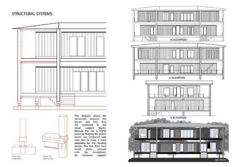 A diagram of a building designed by Sarah Bradshaw