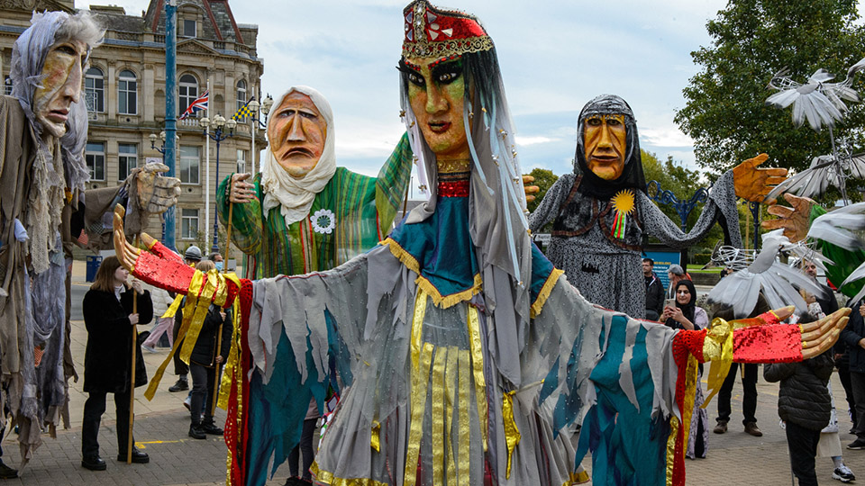 The Weeping Sisters puppets