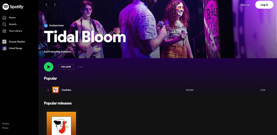 Tidal Bloom's Spotify page