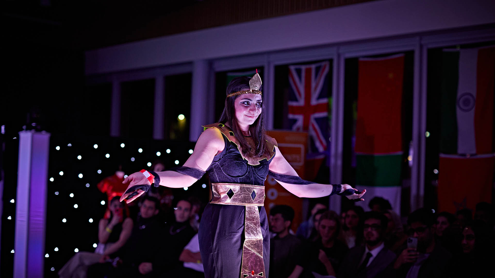 A student in a national costume