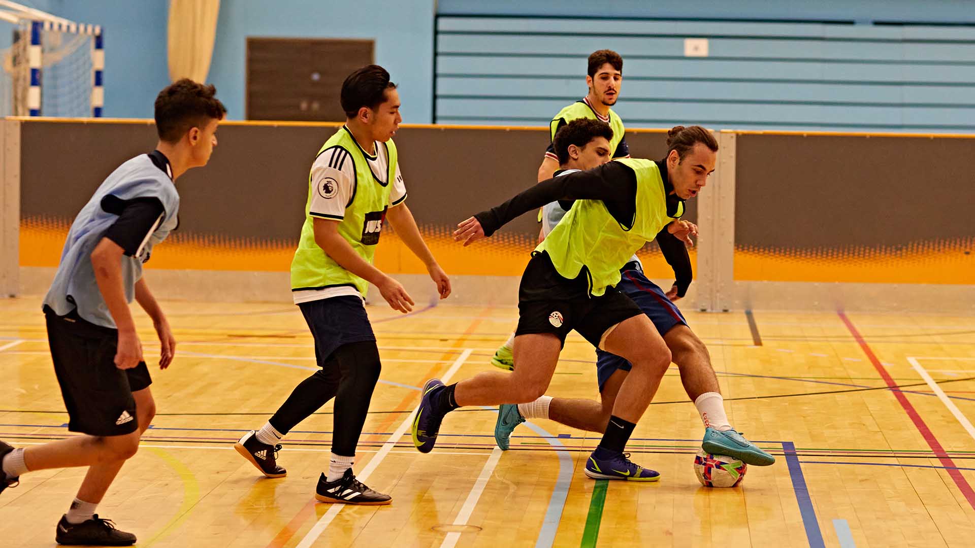 Students play futsal