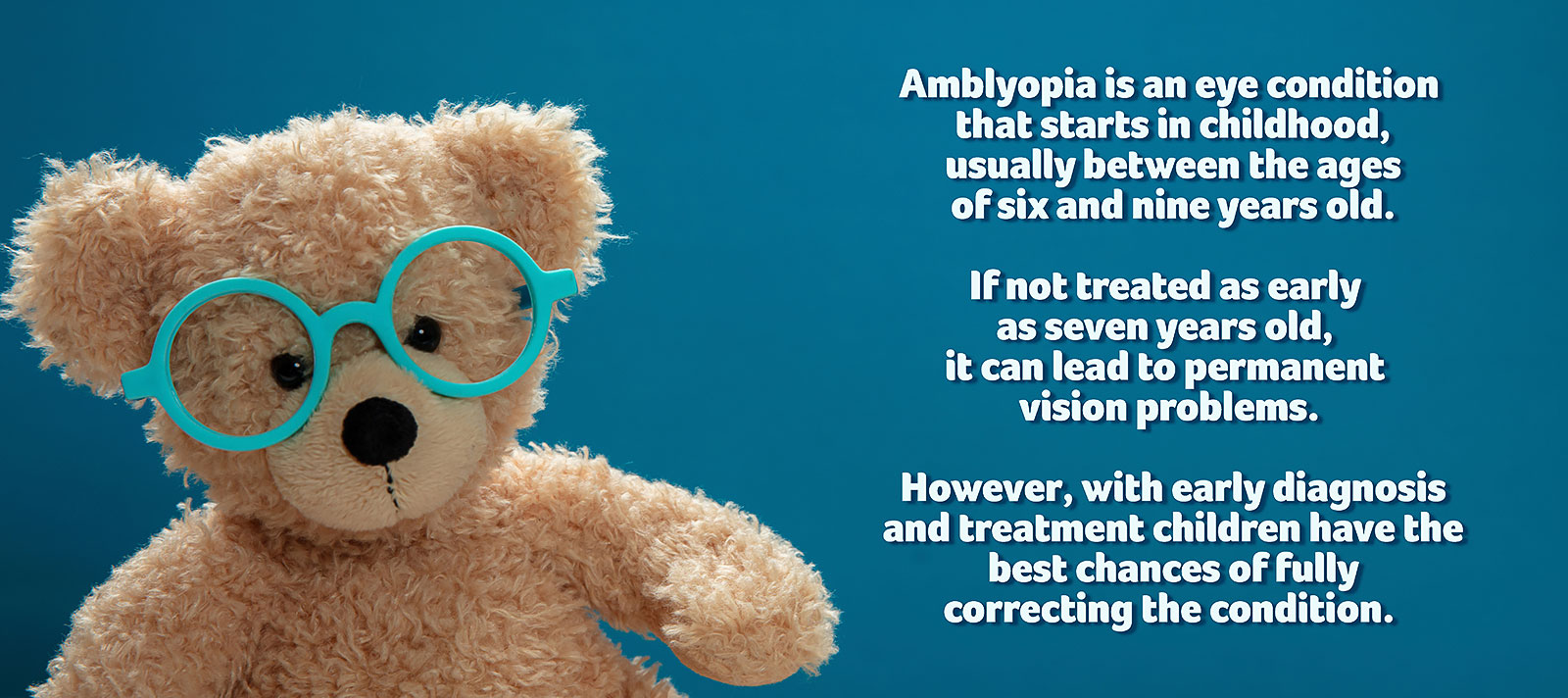 Infographic about the eye condition Amblyopia