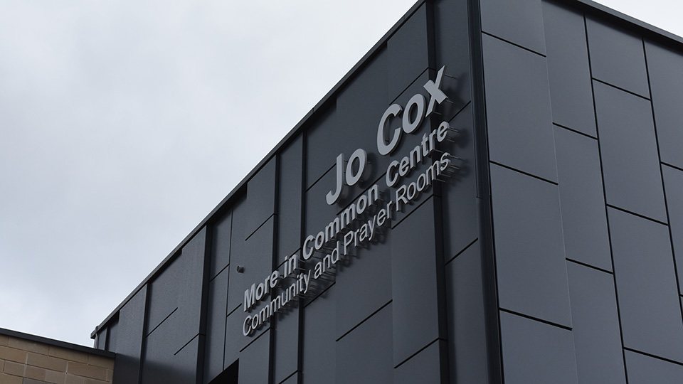 The exterior of the Jo Cox More in Common Centre building