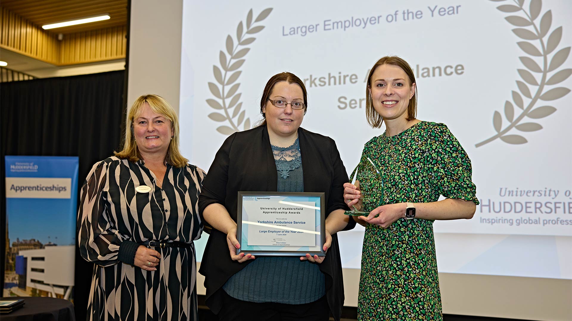 An award being presented on stage