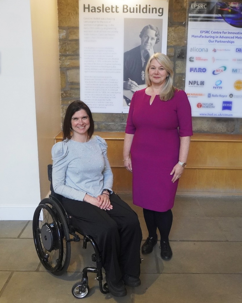 Katy Deacon and Dr Leigh Fleming at the University of Huddersfield