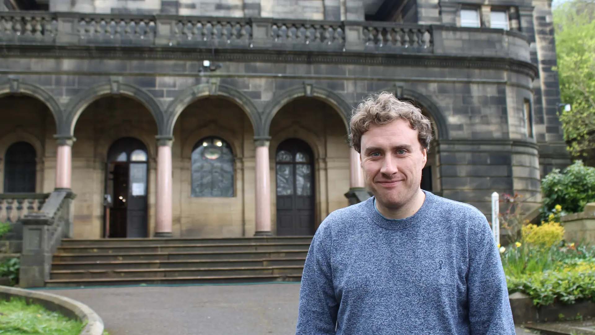 Andrew McTominey stands in front of the Birchcliffe Centre