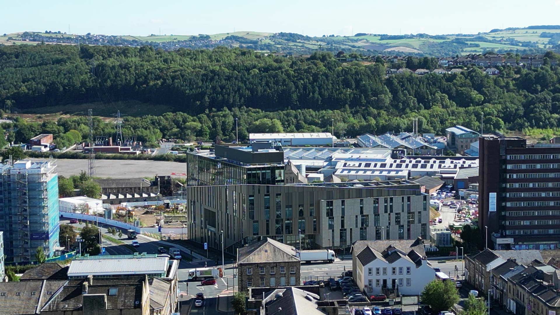 An aerial view of the National Health Innovation Campus in Huddersfield