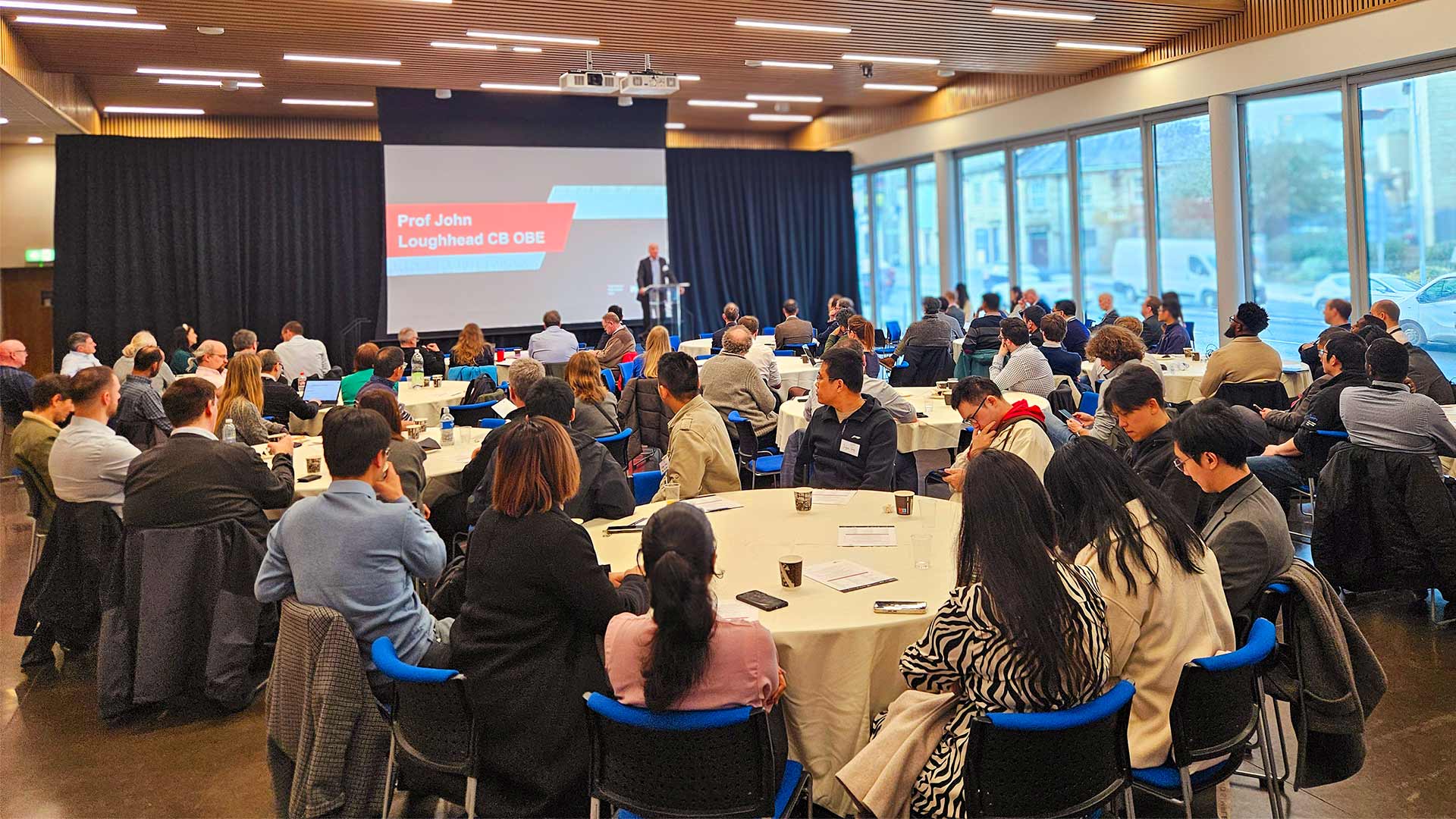 A group of people at a conference