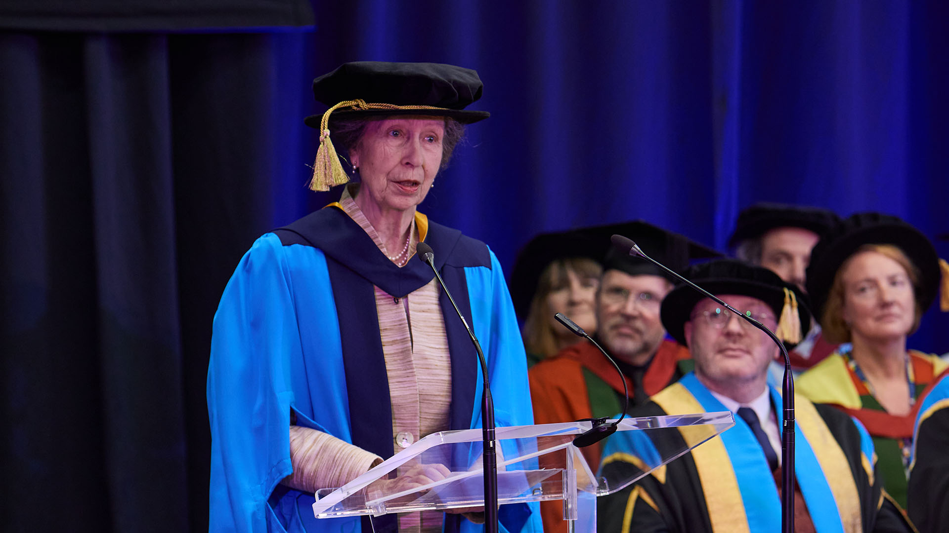 The Princess Royal speaking at a graduation ceremony
