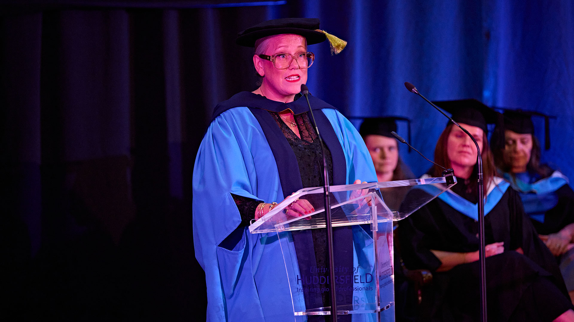 Kate Halfpenny receives an Honorary Doctorate on stage