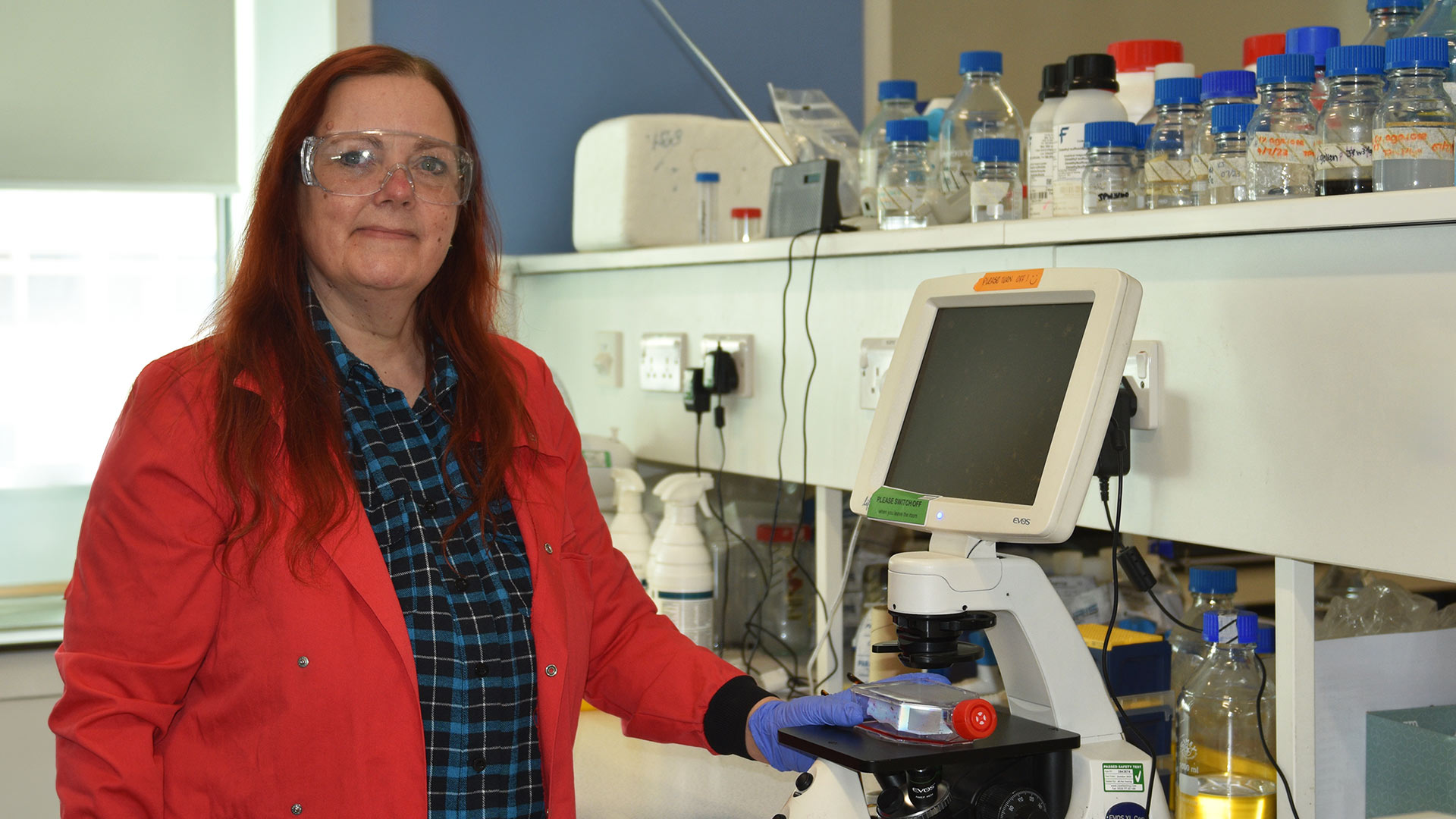 Dr Anke Brüning-Richardson in a lab at the University of Huddersfield