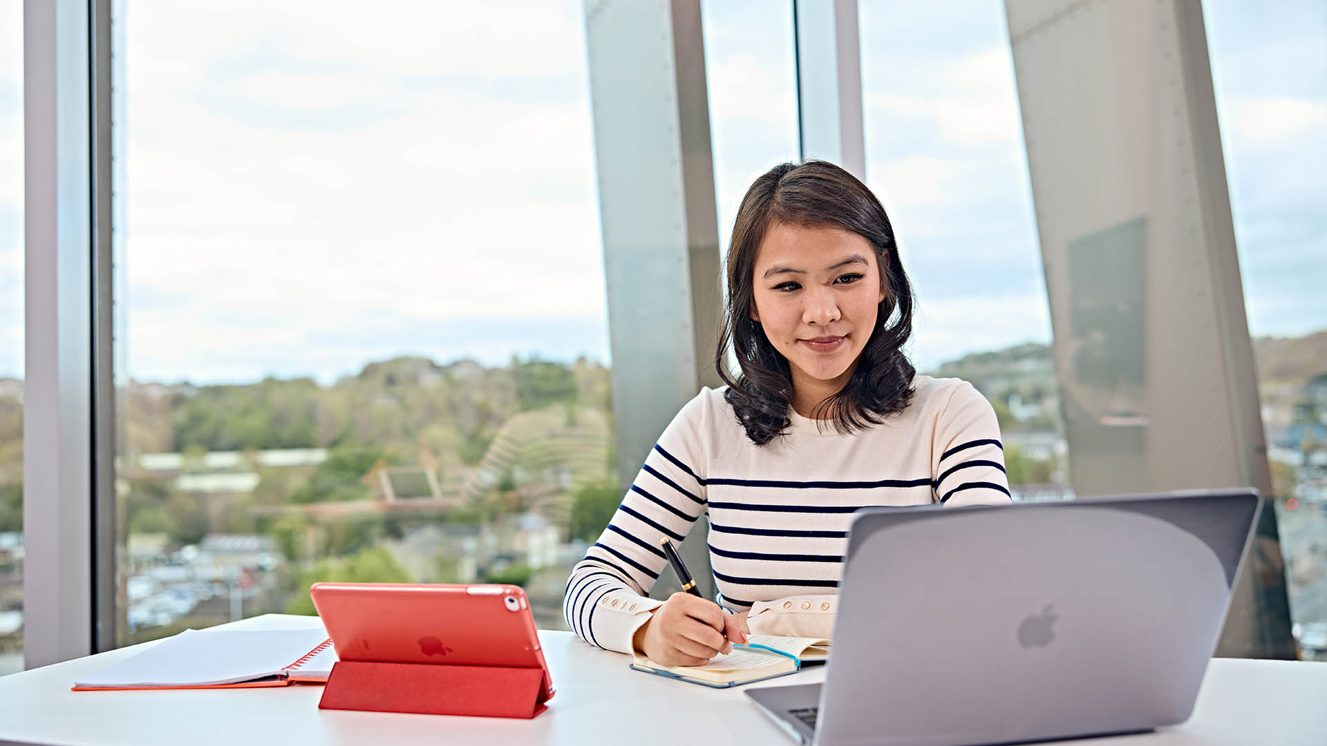 Female working on laptop