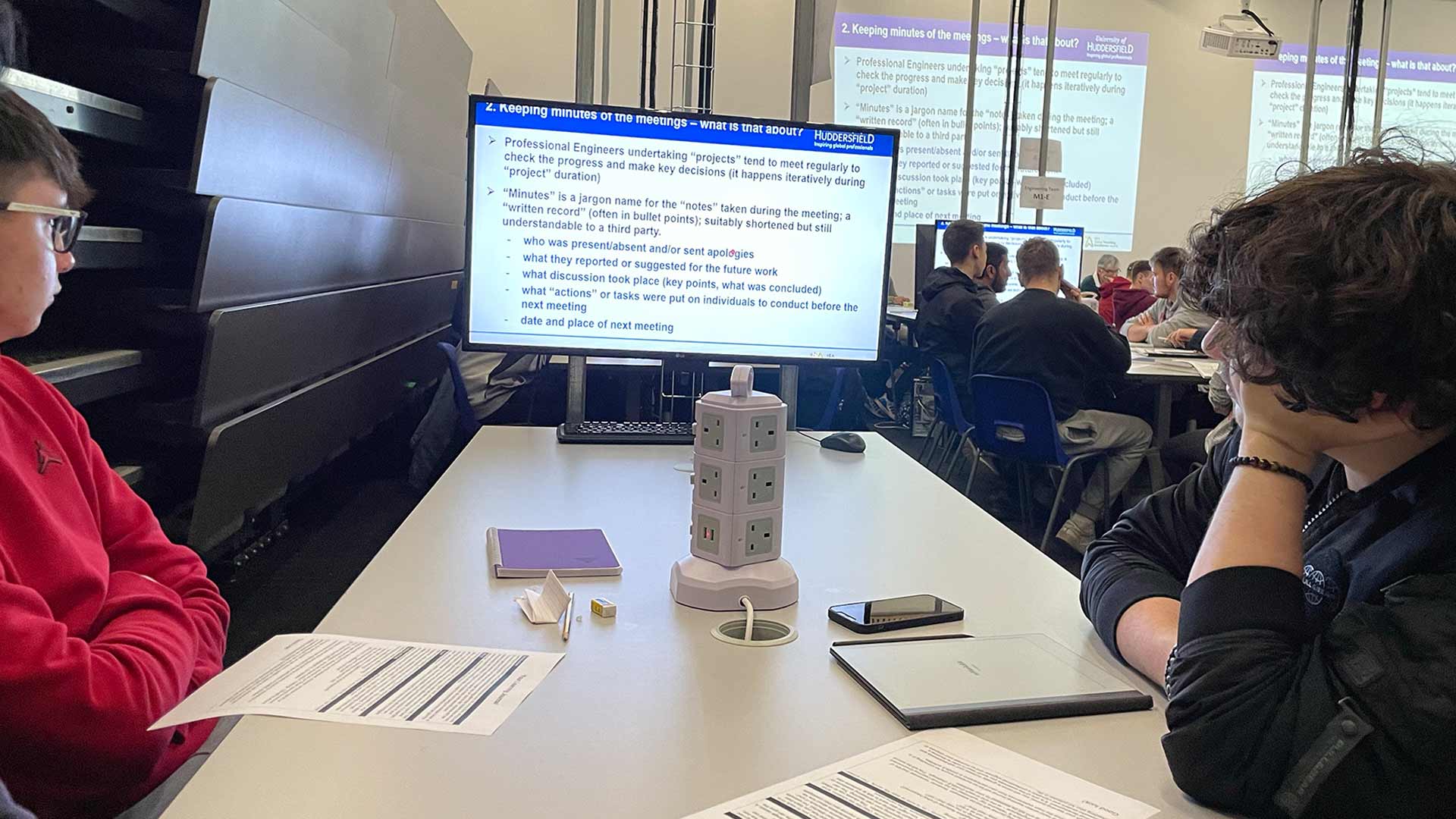 Students sat in a classroom during an EnABLE session.