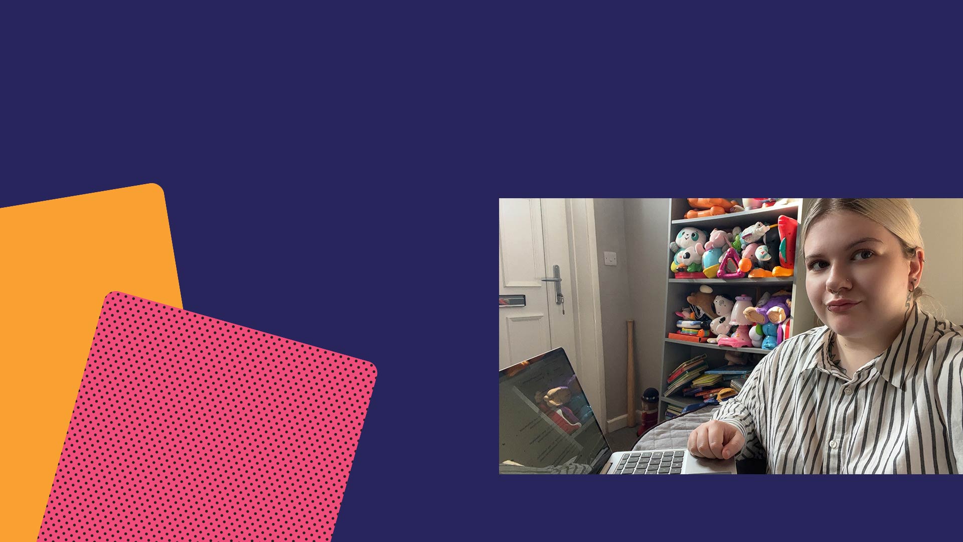 A colourful web page header, with a photo of student Emma.