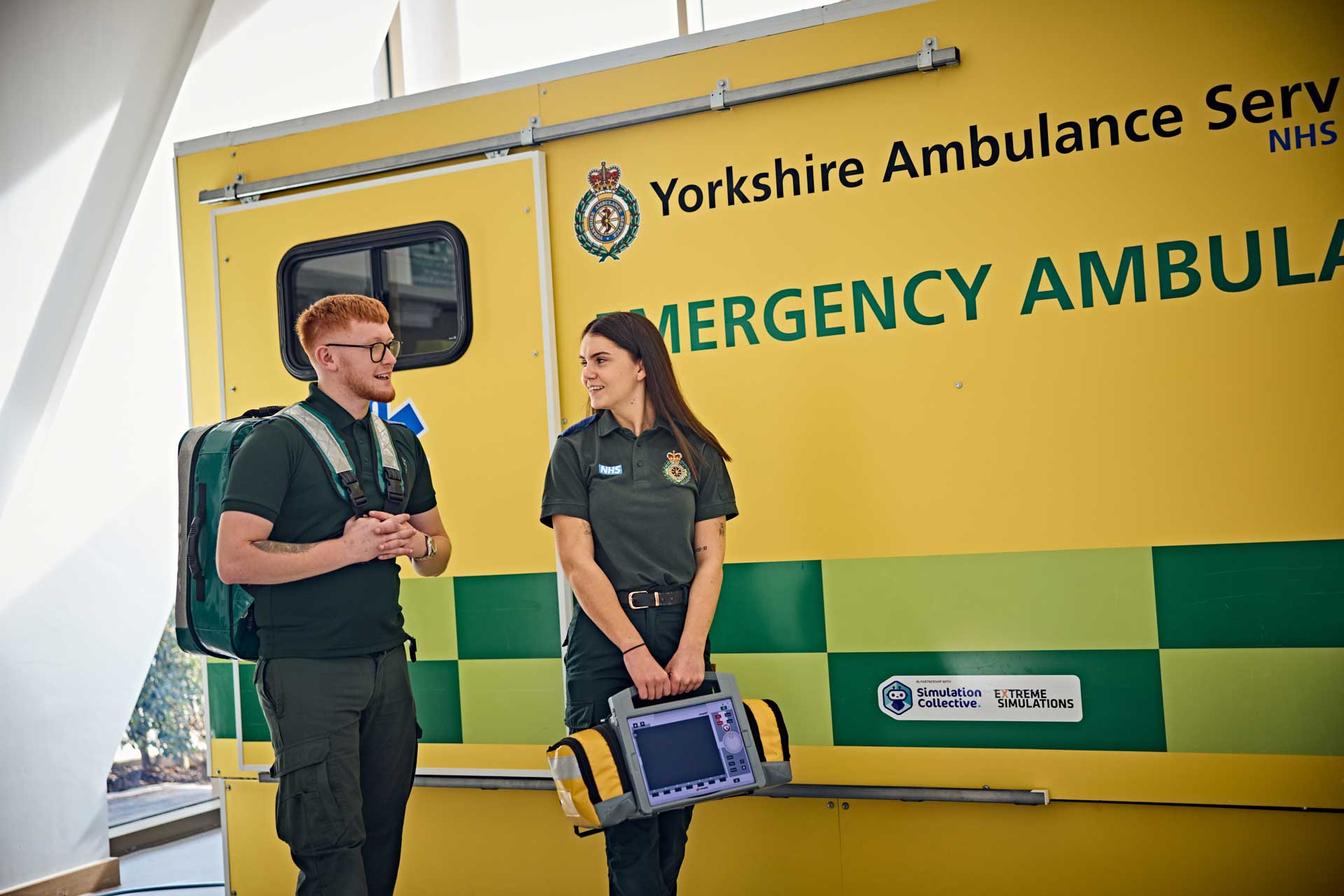 Simulation using the high fidelity simbulance and equipment